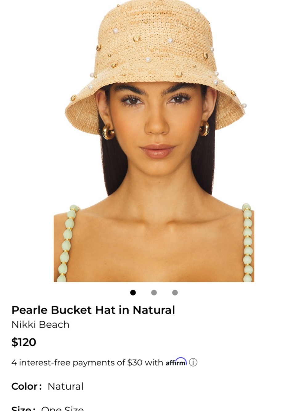 Pearle Bucket Hat in Natural.Nikki Beach
